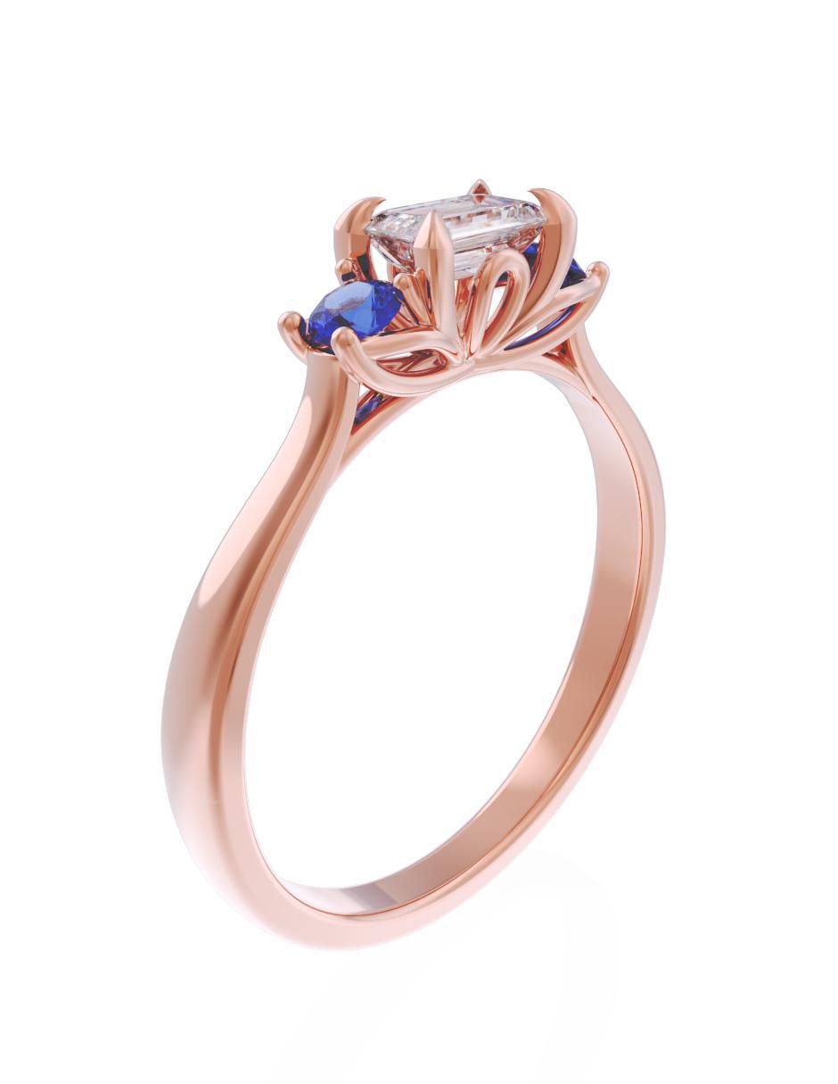 Anillo de compromiso de oro 10 k Eternidad 3