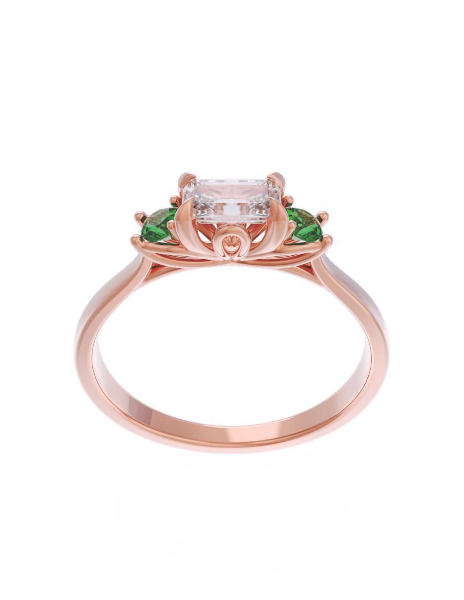 Anillo de compromiso de oro 10 k Eternidad 2