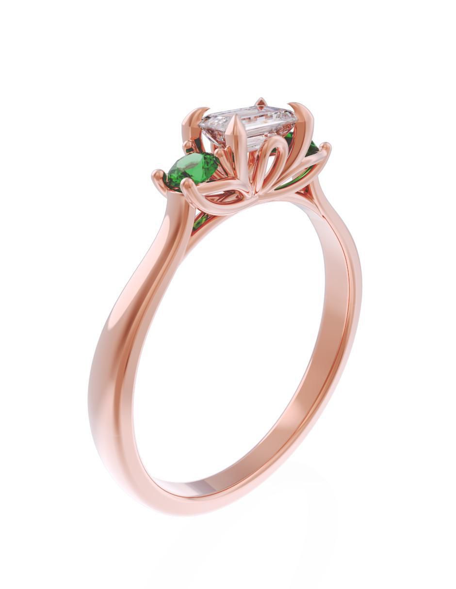 Anillo de compromiso de oro 10 k Eternidad 3