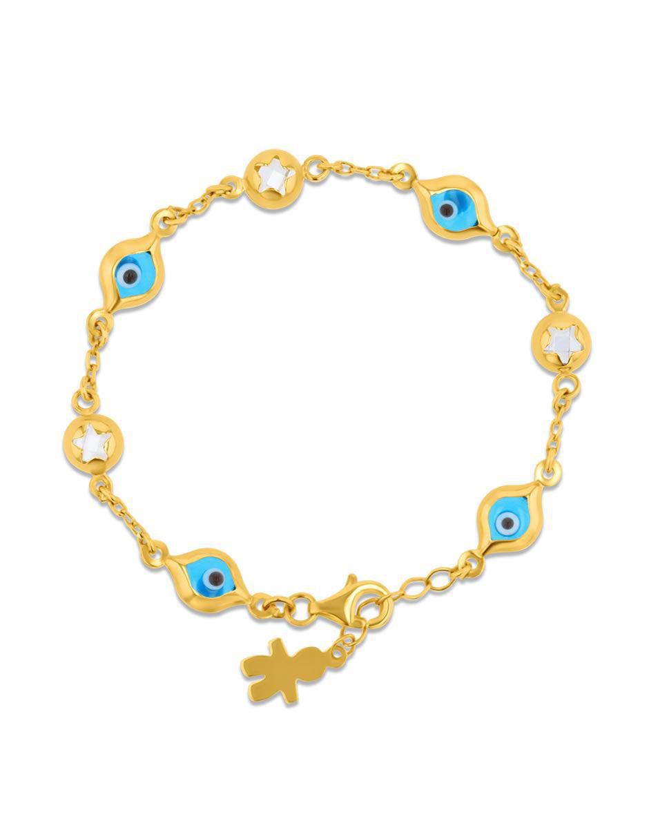 Pulsera de oro amarillo 14 K con acabado brillante