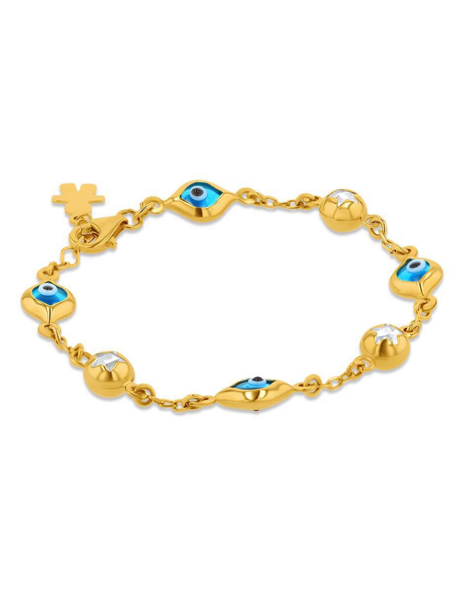 Pulsera de oro amarillo 14 K con acabado brillante 3