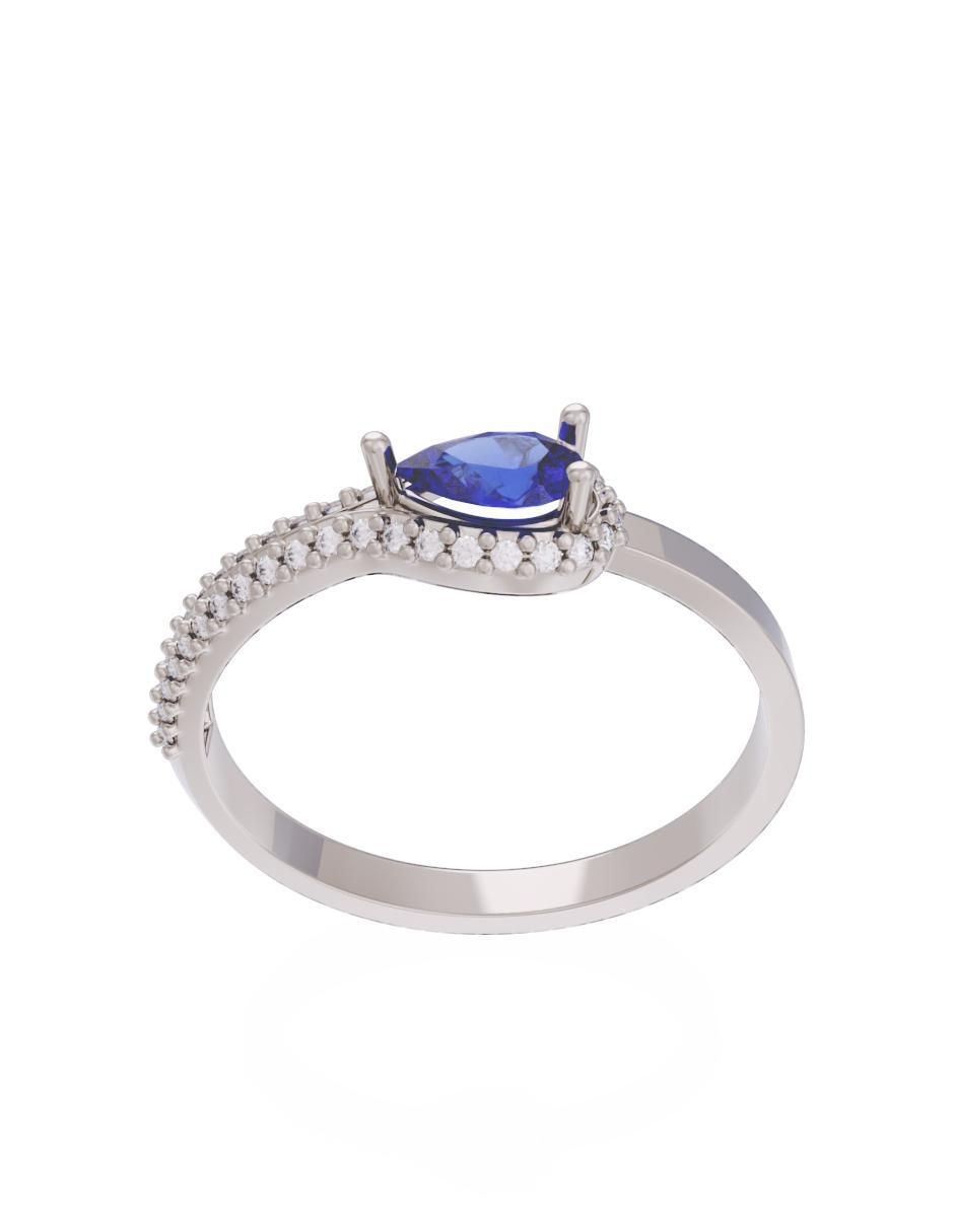 Anillo de compromiso de oro 10 k Eternidad 2