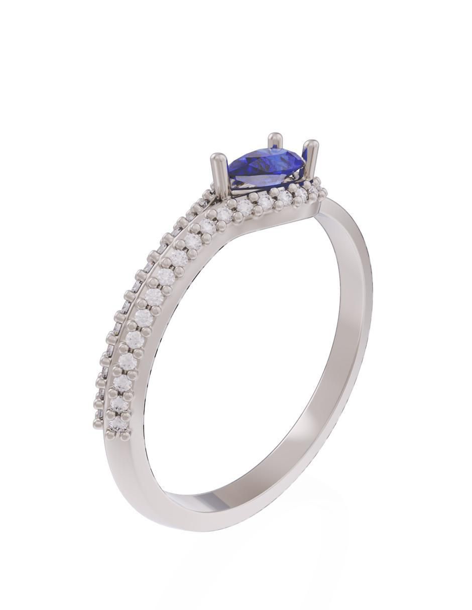 Anillo de compromiso de oro 10 k Eternidad 3