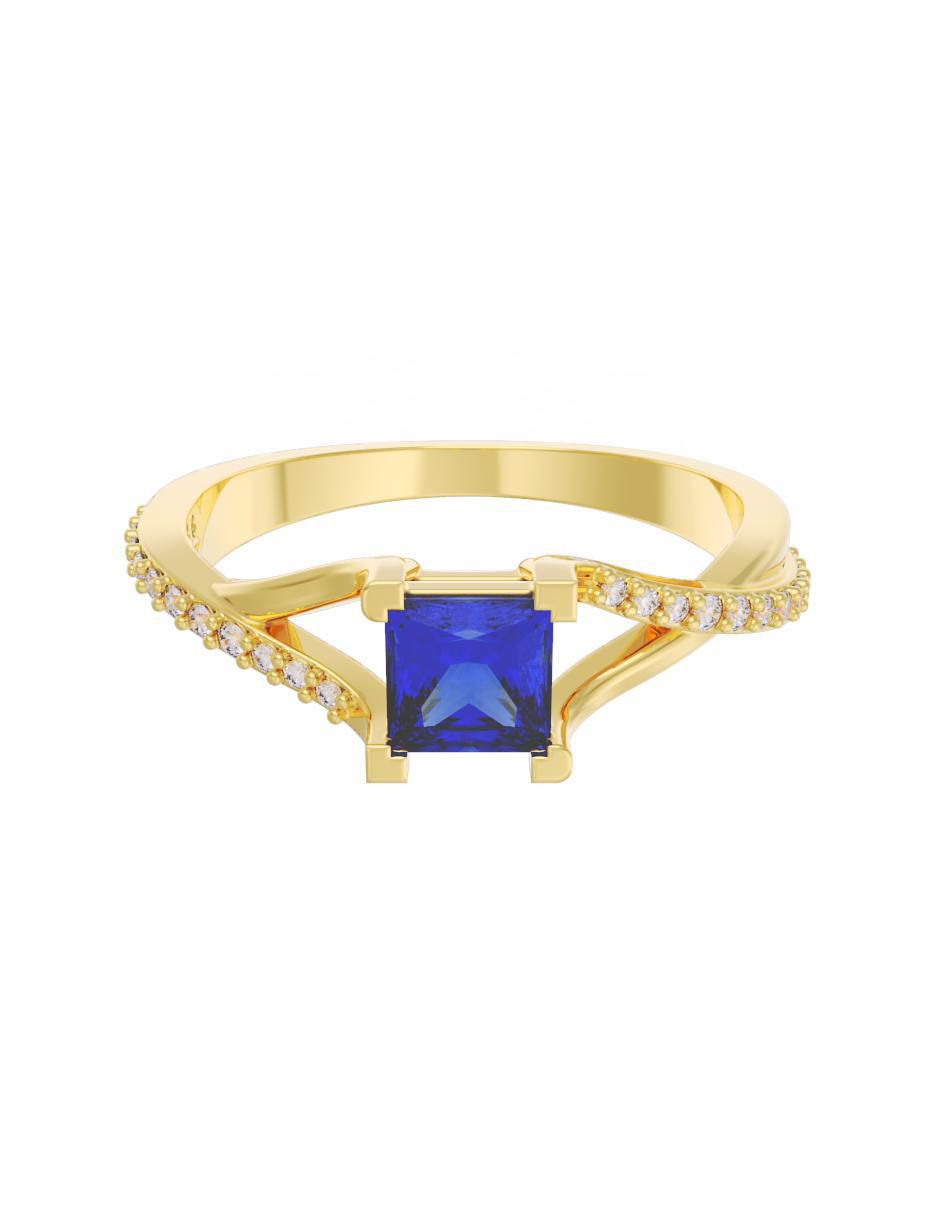Anillo de compromiso de oro 10 k Eternidad