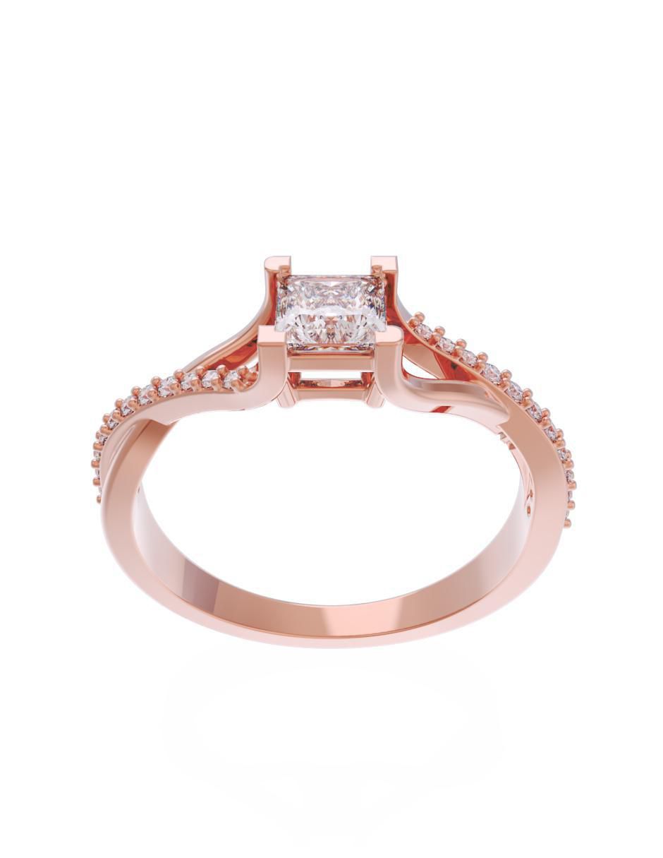 Anillo de compromiso de oro 10 k Eternidad 2