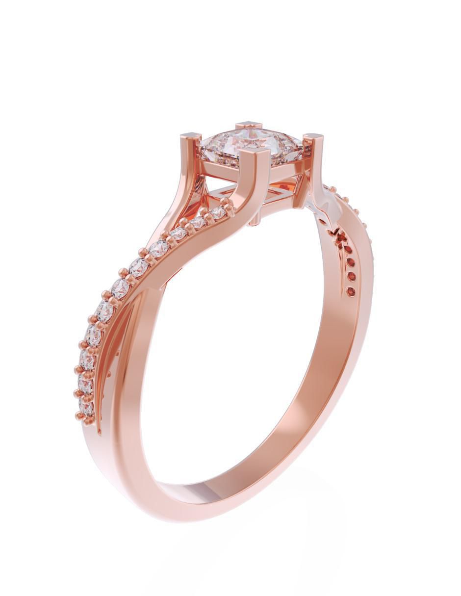Anillo de compromiso de oro 10 k Eternidad 3