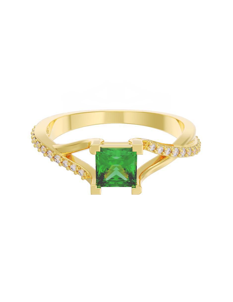 Anillo de compromiso de oro 10 k Eternidad