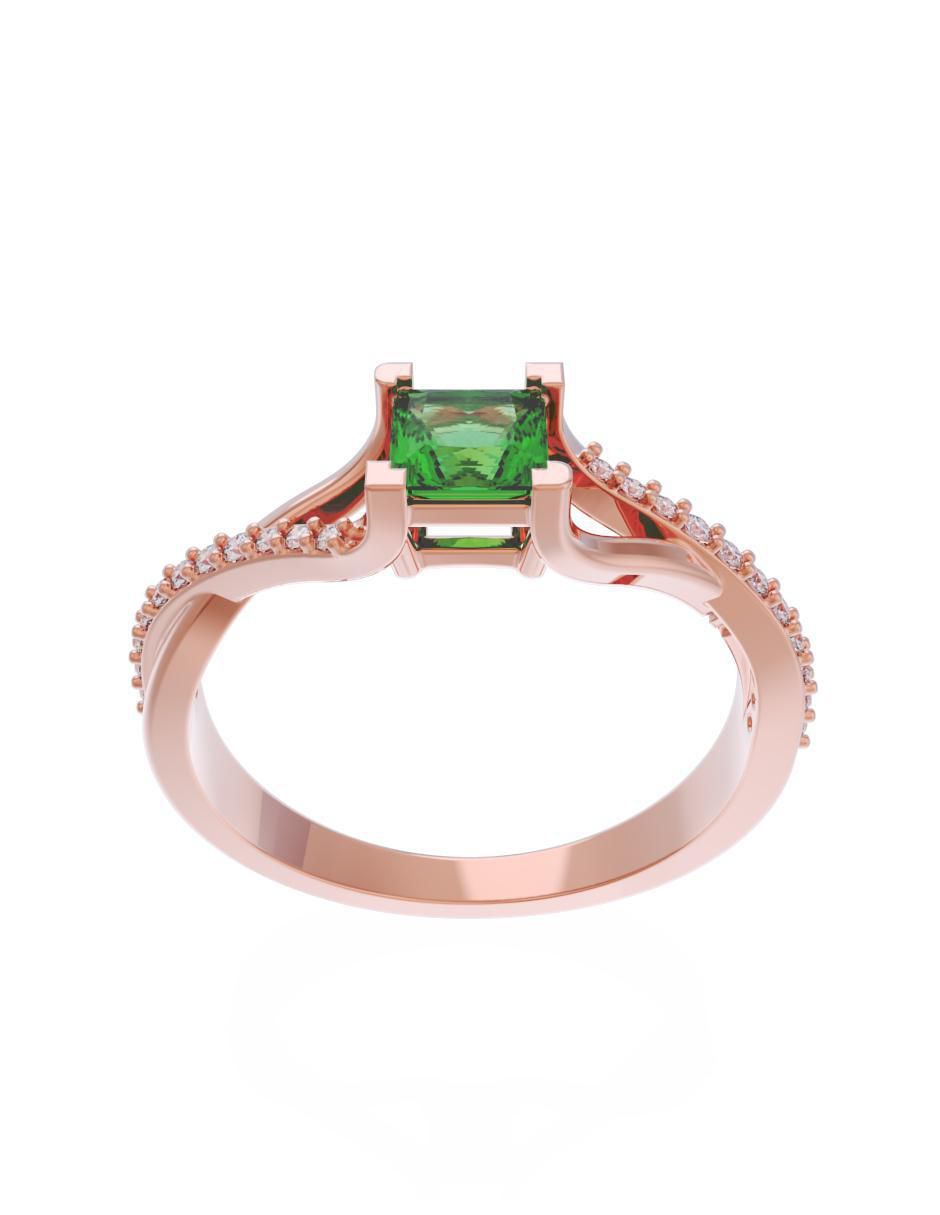 Anillo de compromiso de oro 10 k Eternidad 2