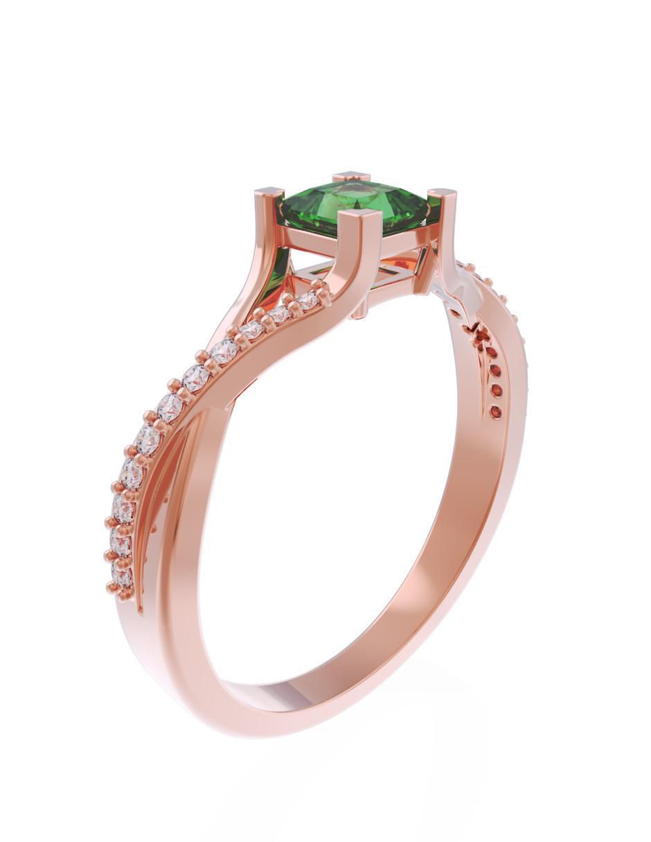 Anillo de compromiso de oro 10 k Eternidad 3