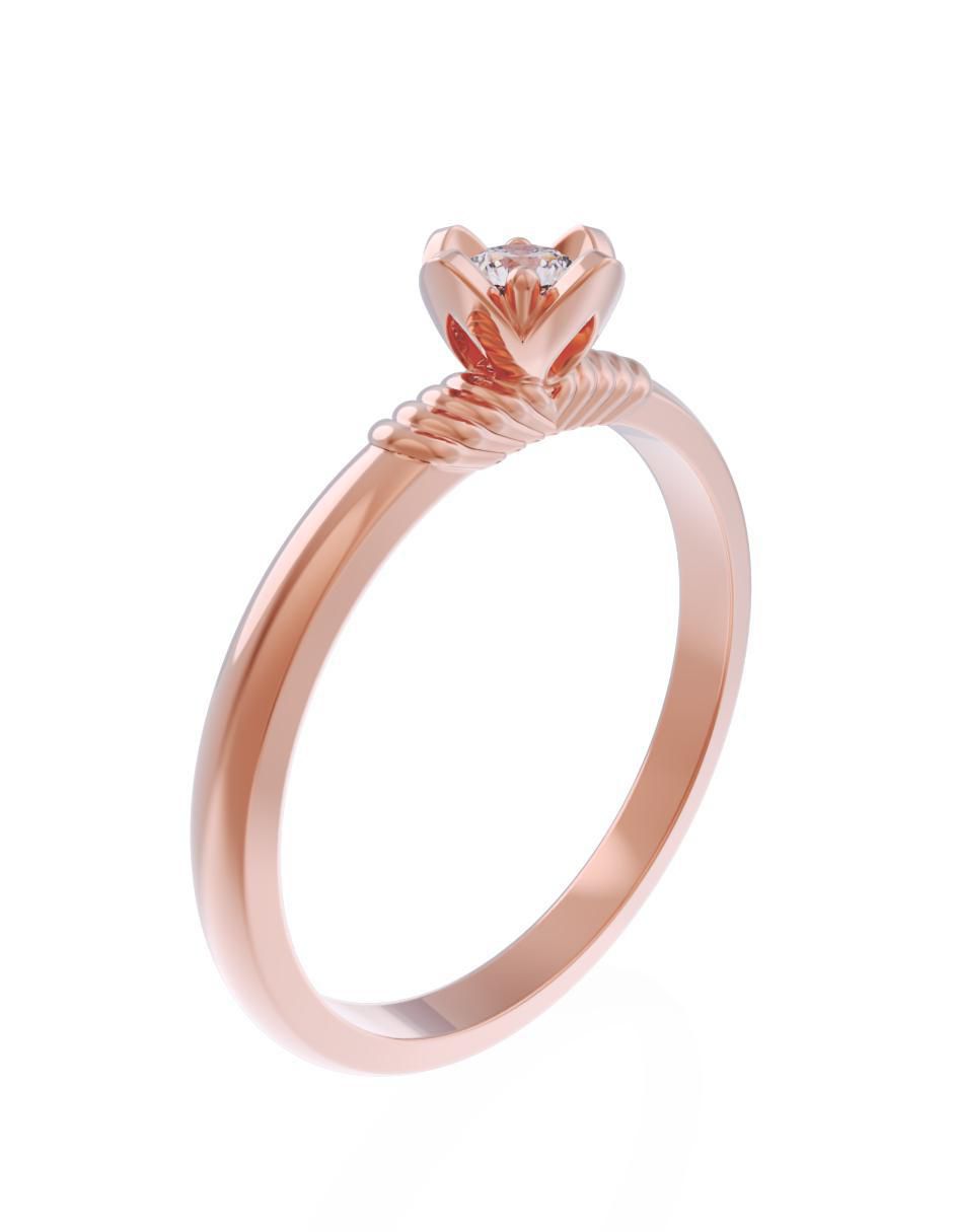 Anillo de compromiso de oro 10 k Eternidad 3