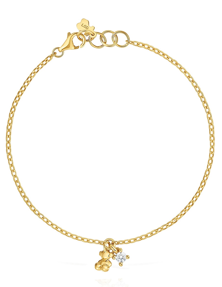 Pulsera de plata P 925 Bold Bear LGD con acabado baño de oro