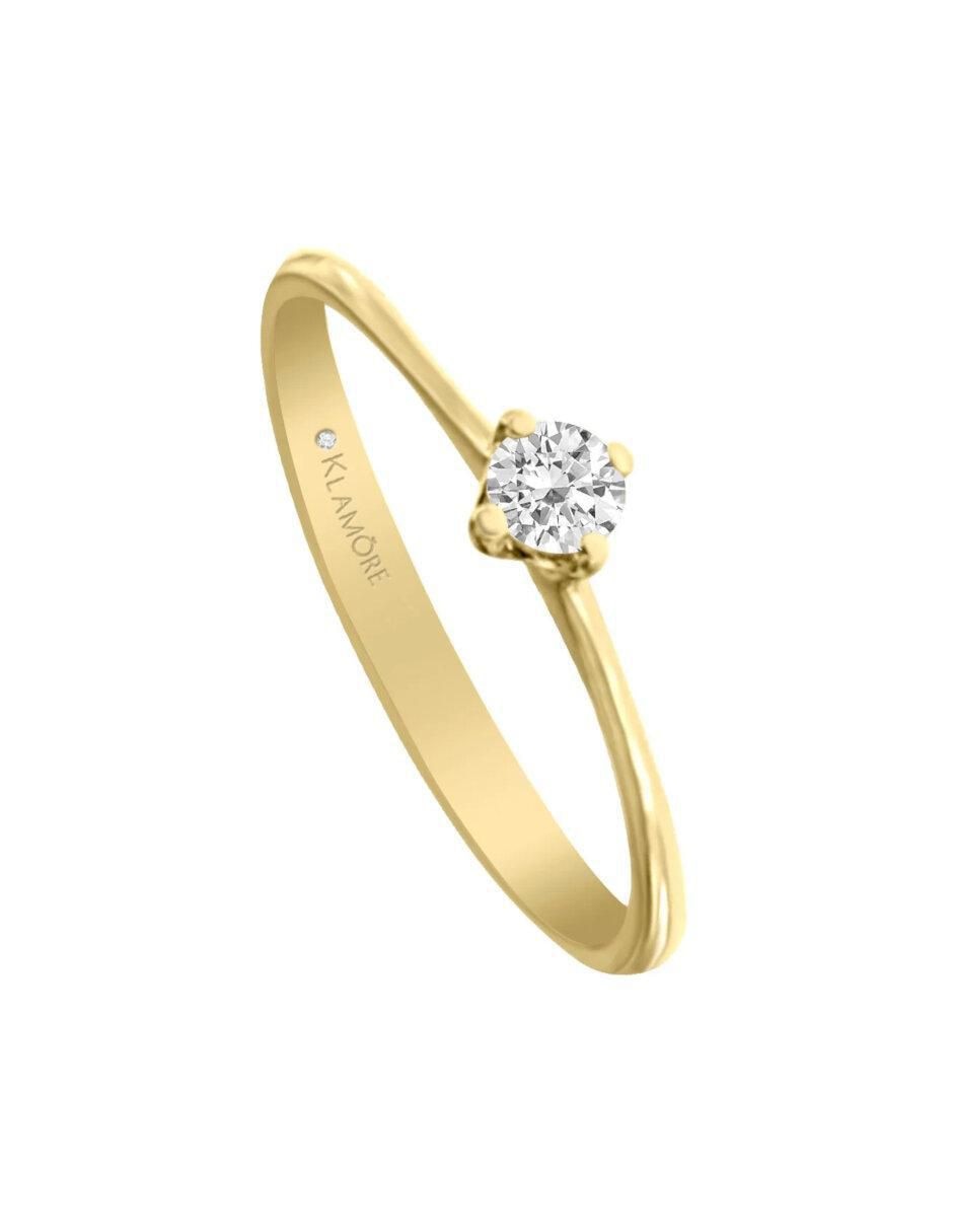 Anillo de compromiso "de" oro 14 k klamore gala diamante