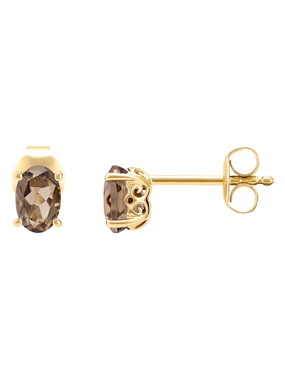 Broqueles de oro amarillo 14 K cuarzo 2