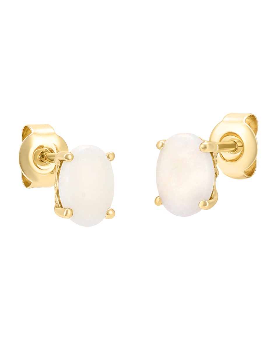Broqueles de oro amarillo 14 K ópalo Broqueles de oro amarillo 14 K ópalo