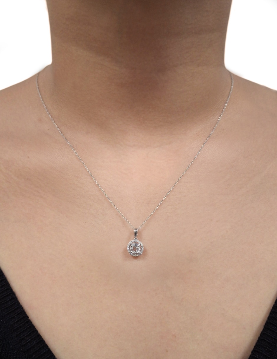 Collar con dije de oro blanco 14 K 3