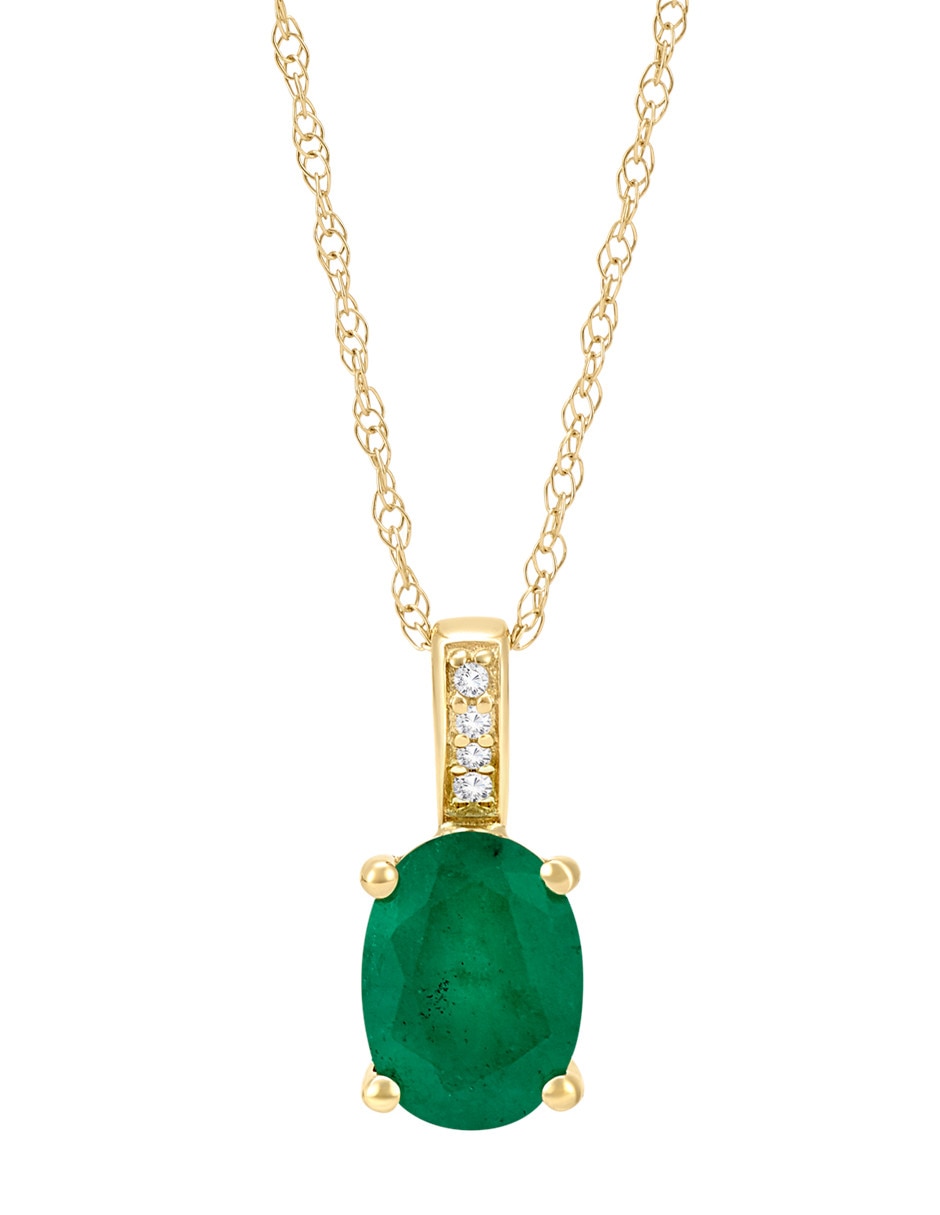 Collar con dije ovalado de oro amarillo 14 K Collar con dije ovalado de oro amarillo 14 K
