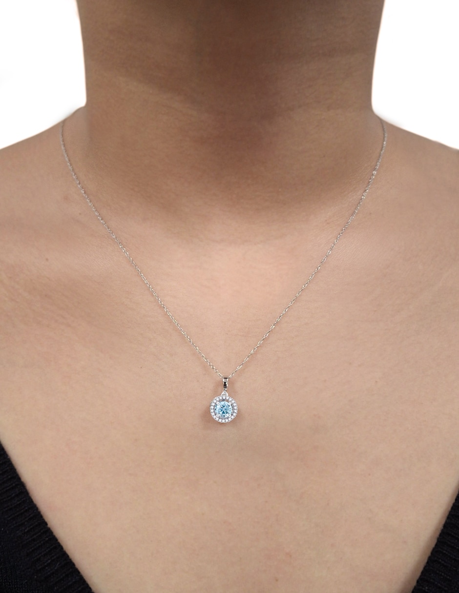Collar con dije de oro blanco 14 K 3
