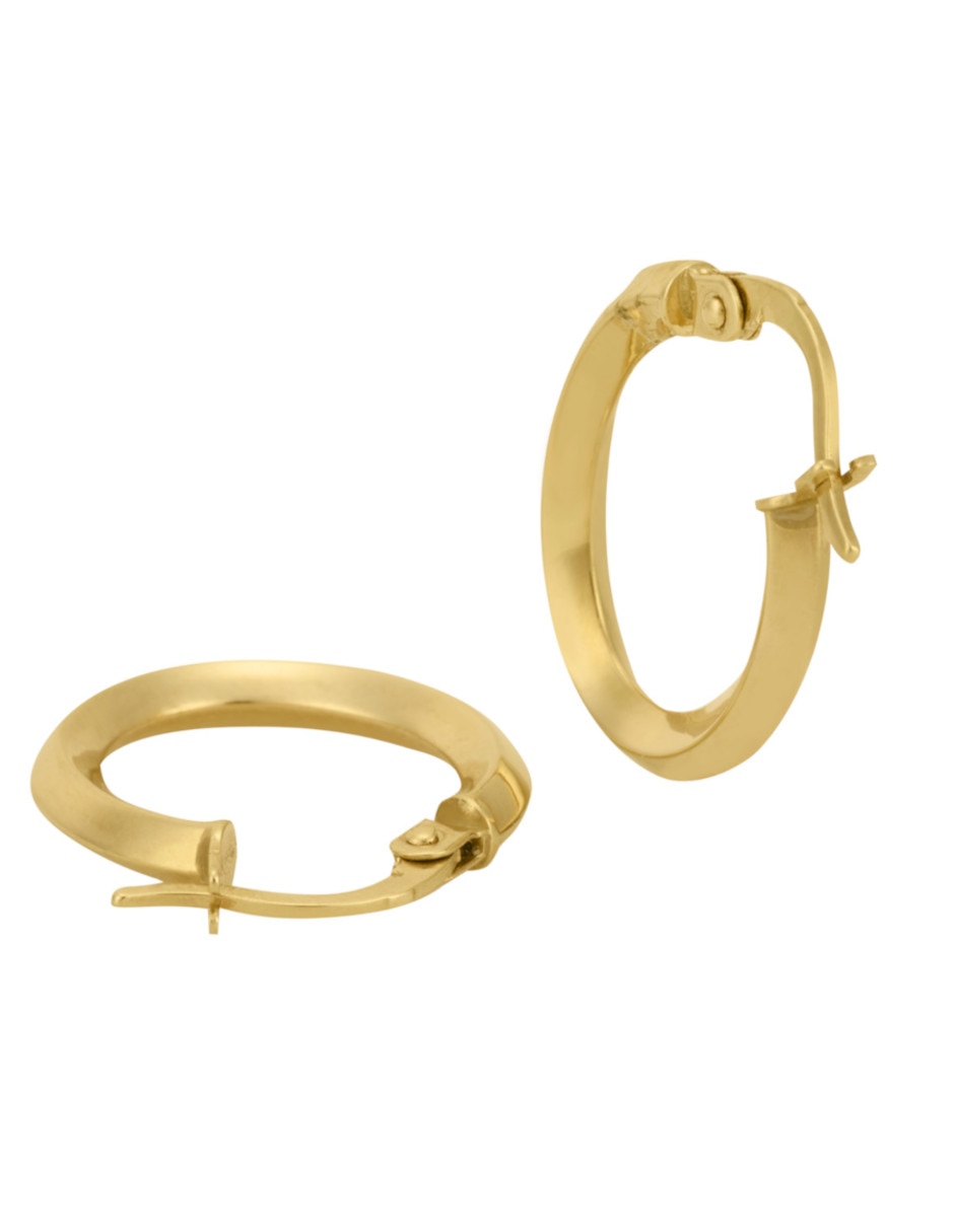 Arracadas redondas de oro 14 k con acabado liso 3
