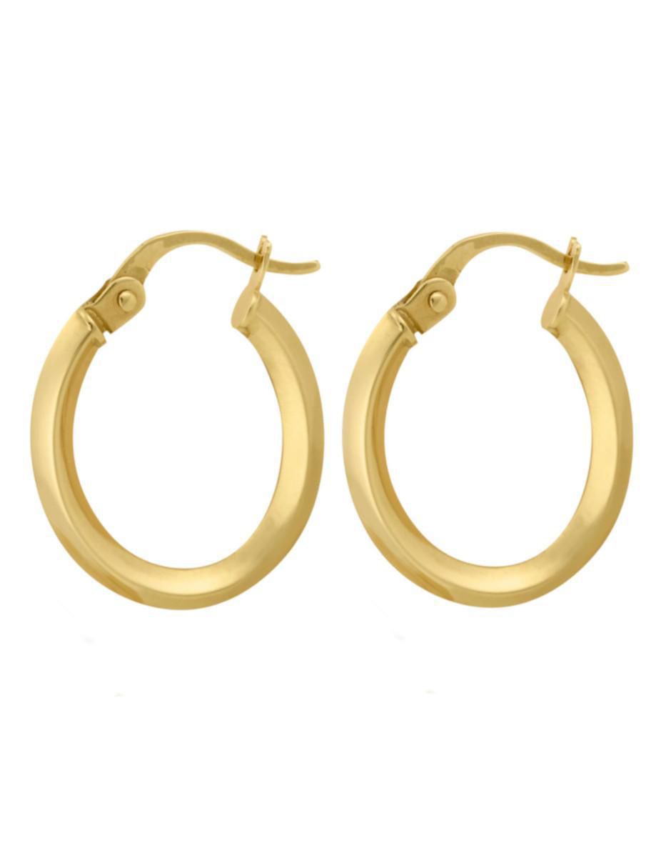 Arracadas redondas de oro 14 k con acabado liso 5