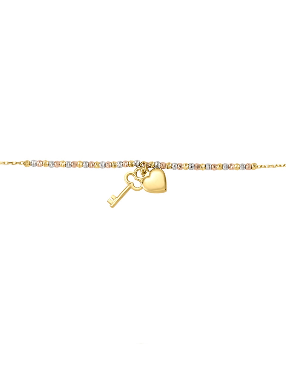 Pulsera de oro florentino 14 k con acabado 2