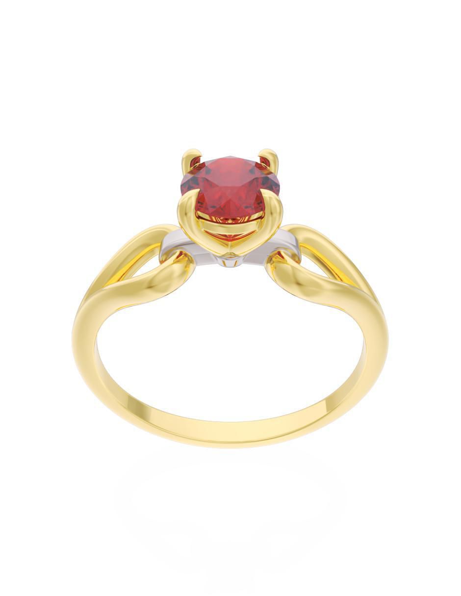Anillo de compromiso de oro 10 k Eternidad 2
