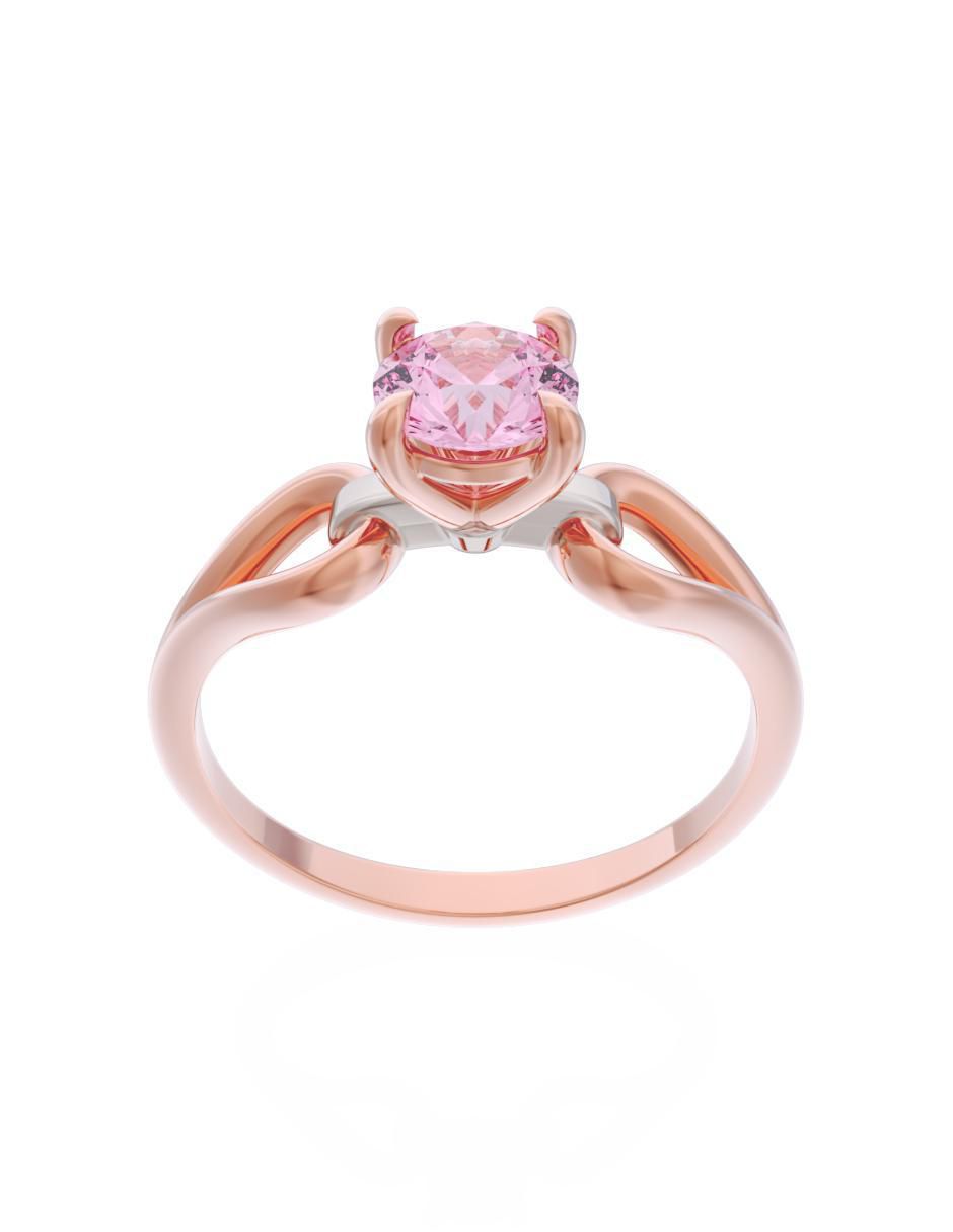 Anillo de compromiso de oro 10 k Eternidad 2