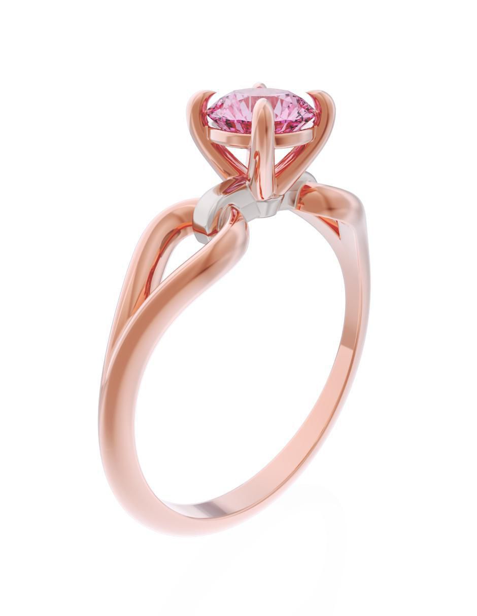 Anillo de compromiso de oro 10 k Eternidad 3