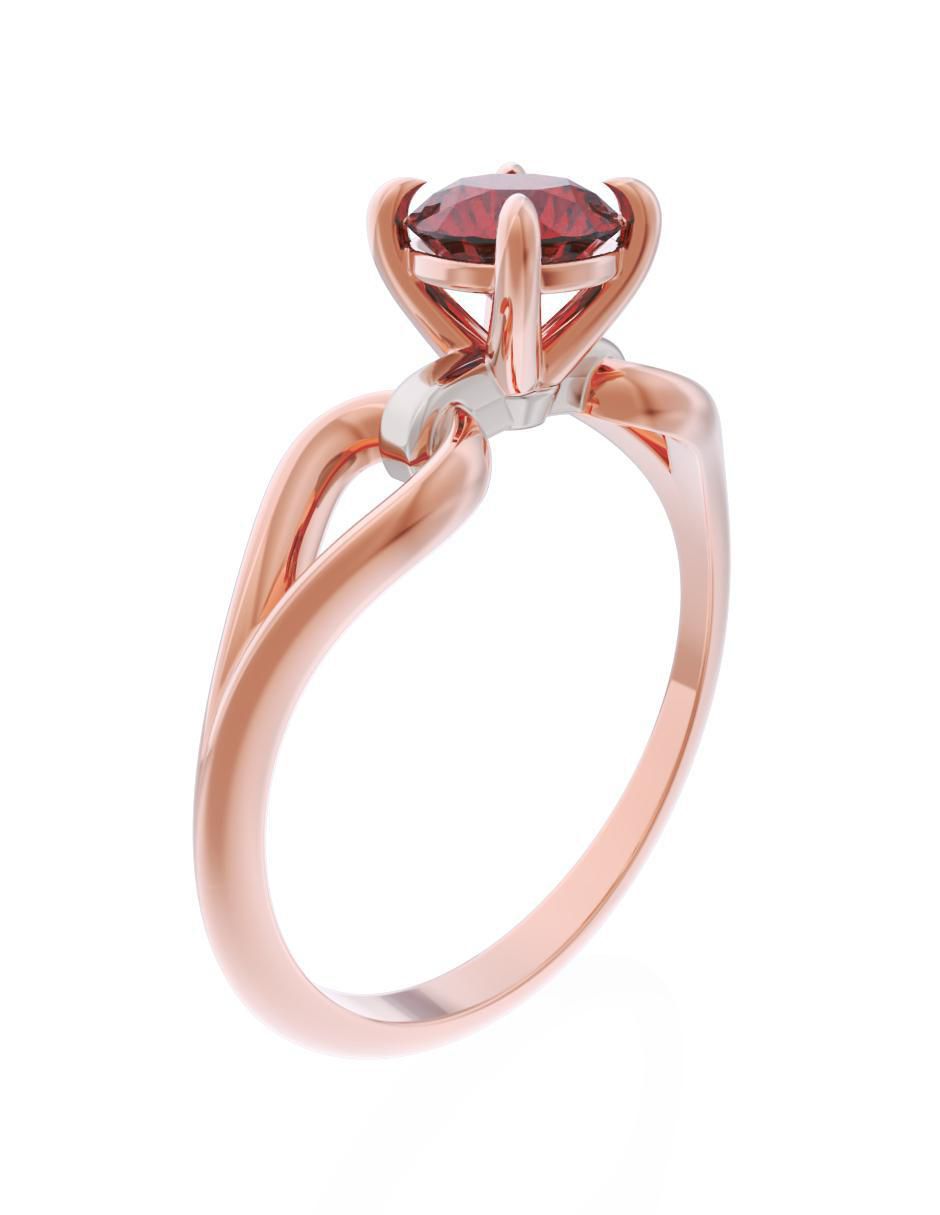 Anillo de compromiso de oro 10 k Eternidad 3