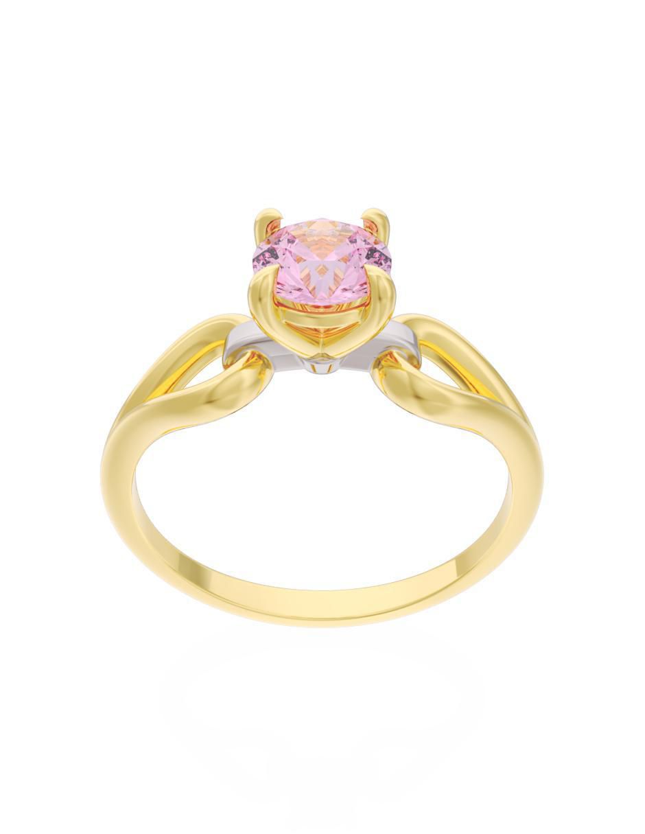 Anillo de compromiso de oro 10 k Eternidad 2