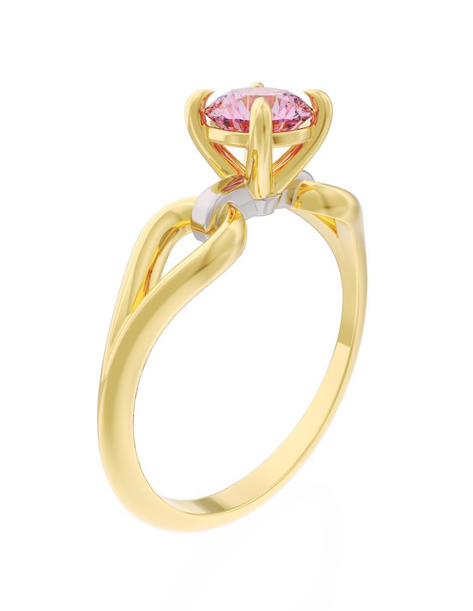Anillo de compromiso de oro 10 k Eternidad 3