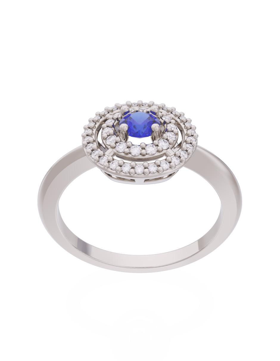 Anillo de compromiso de oro 14 k Eternidad 2