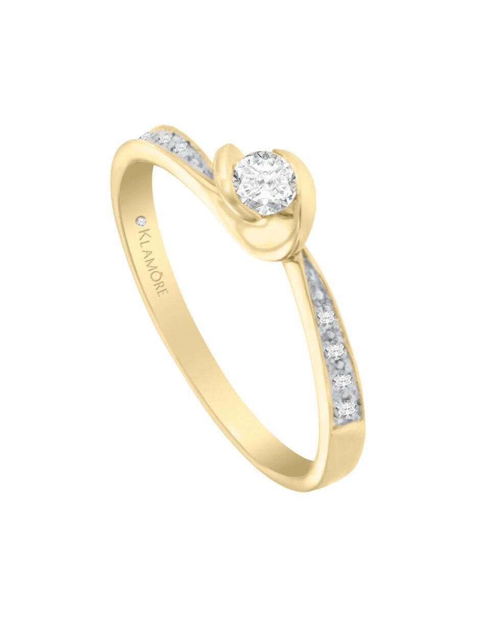 Anillo de compromiso de oro 14 k Chiara diamante 2
