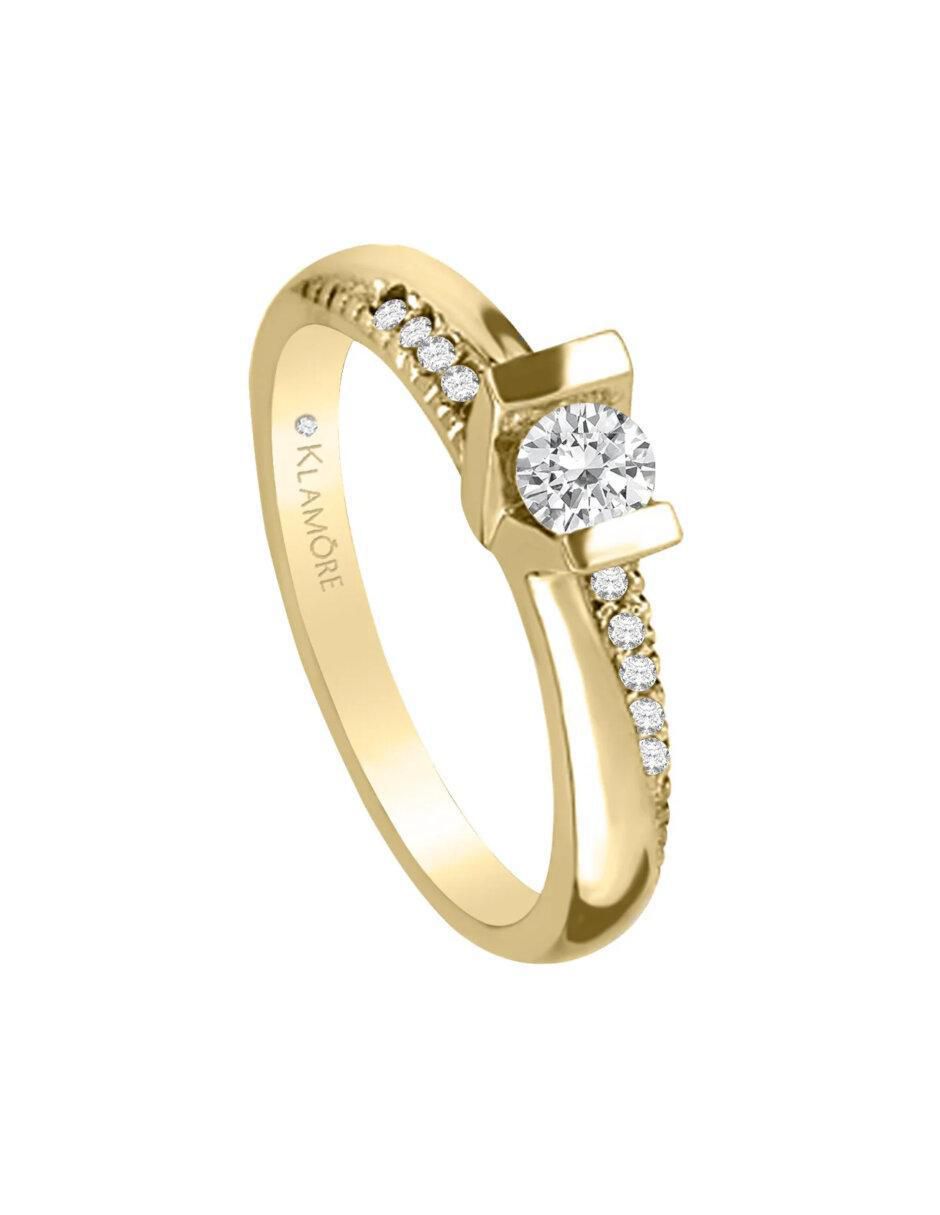 Anillo de compromiso "de" oro 14 k klamore acasia diamante