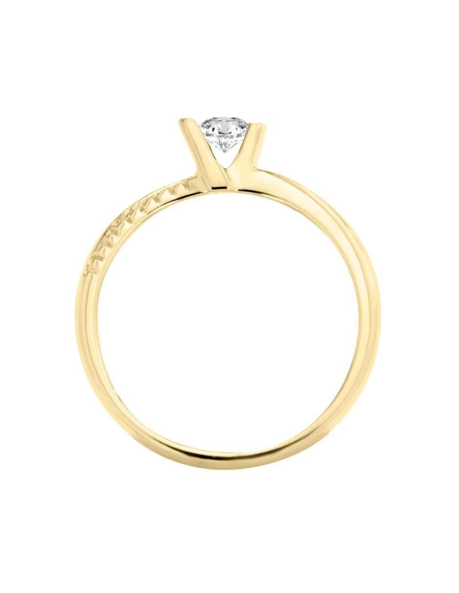 Anillo de compromiso "de" oro 14 k klamore acasia diamante