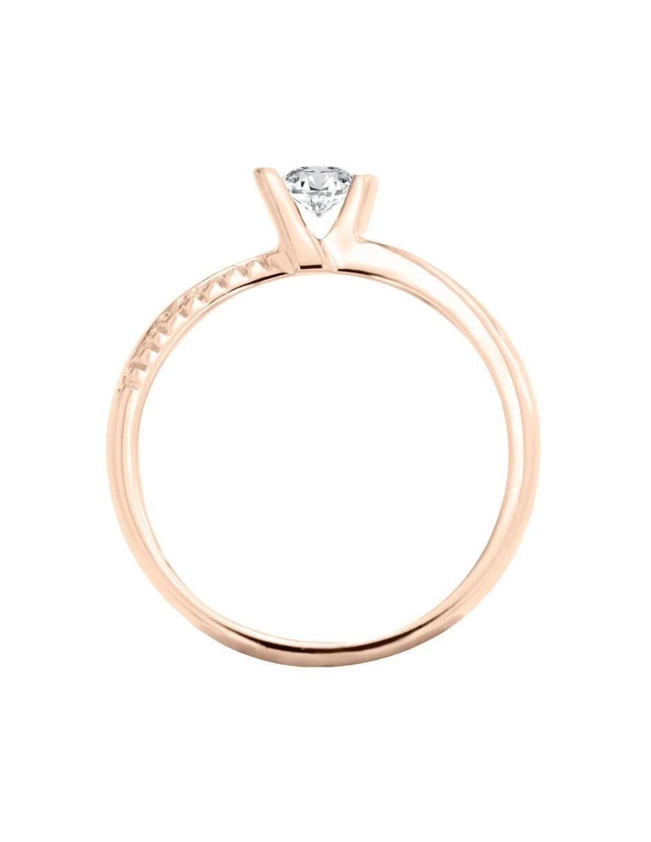 Anillo de compromiso de oro 14 k Acasia diamante 3
