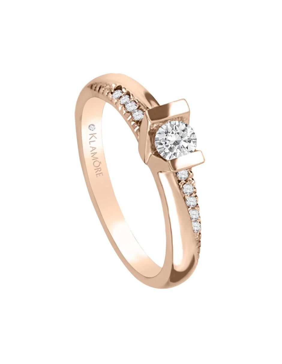 Anillo de compromiso de oro 14 k Acasia diamante 4