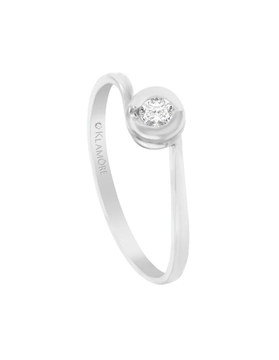 Anillo de compromiso de oro 14 k Mirta diamante 4