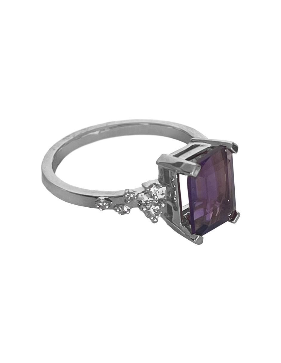 Anillo 14 k de oro amatista troquelado 2