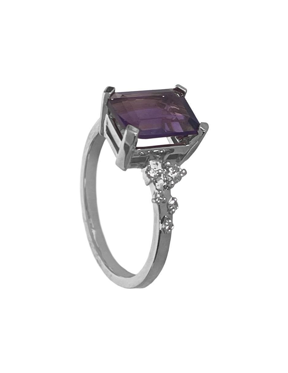 Anillo 14 k de oro amatista troquelado 5