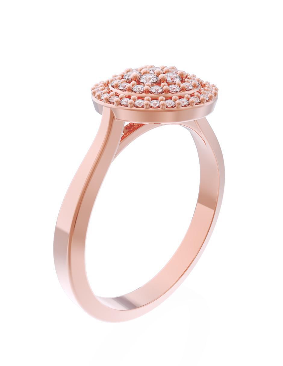 Anillo de compromiso de oro 14 k Eternidad 3