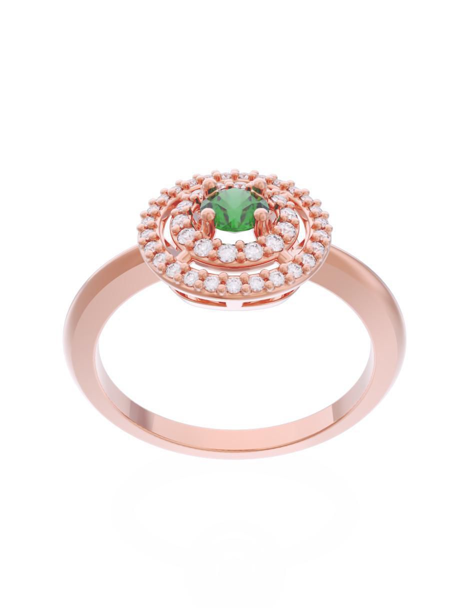Anillo de compromiso de oro 14 k Eternidad 2