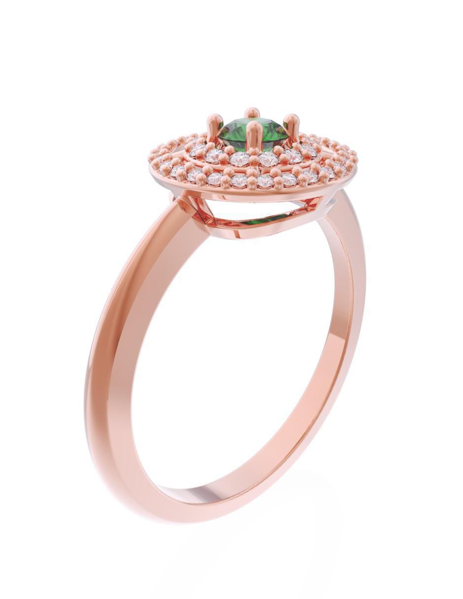 Anillo de compromiso de oro 14 k Eternidad 3