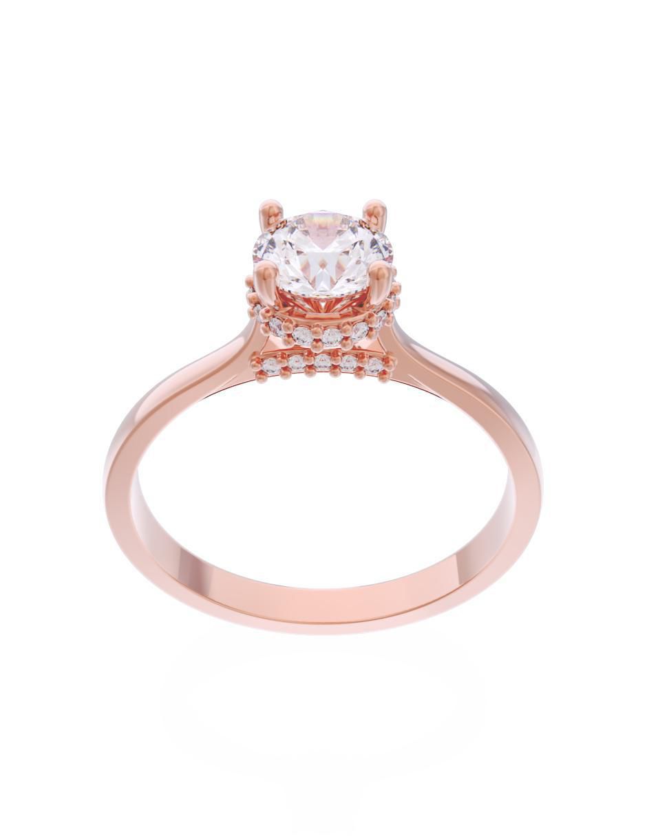 Anillo de compromiso de oro 14 k Eternidad 2