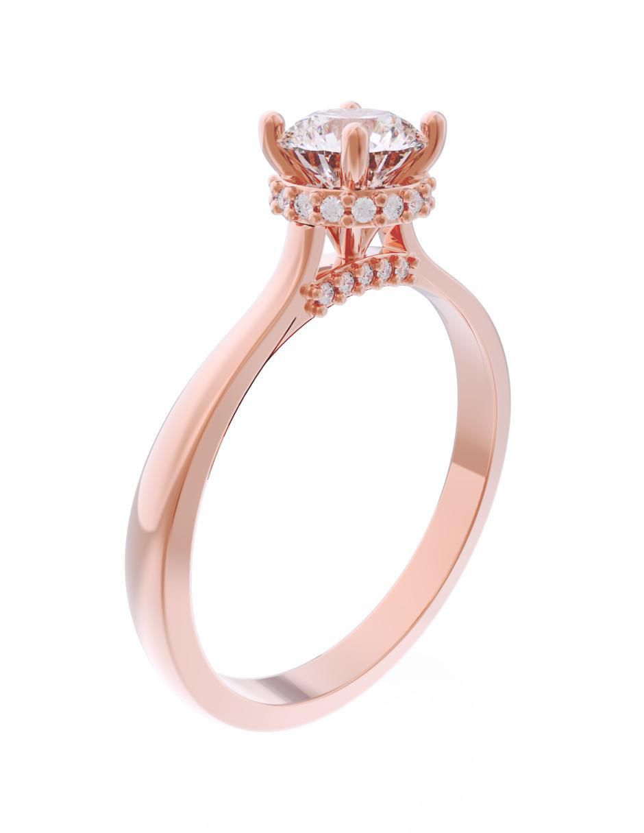 Anillo de compromiso de oro 14 k Eternidad 3