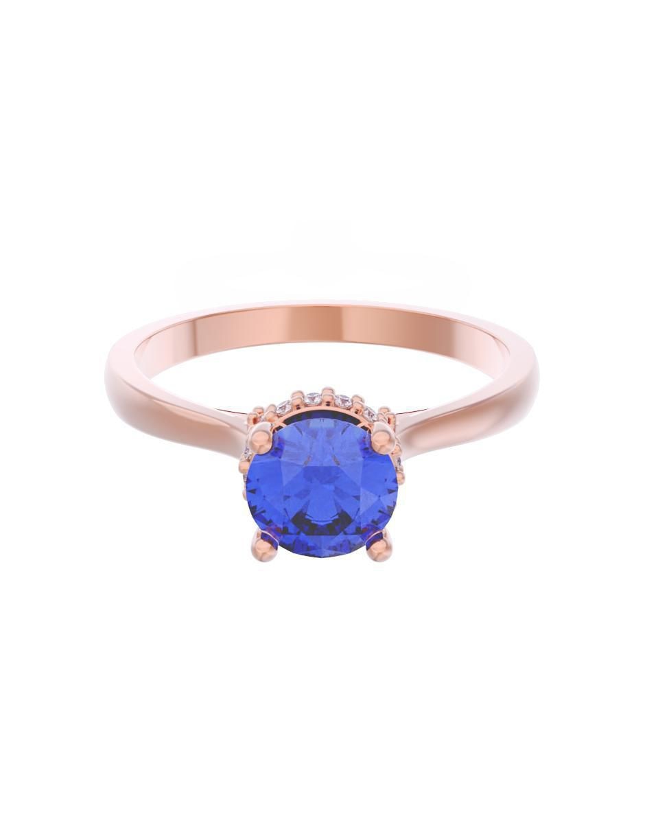 Anillo de compromiso de oro 14 k Eternidad
