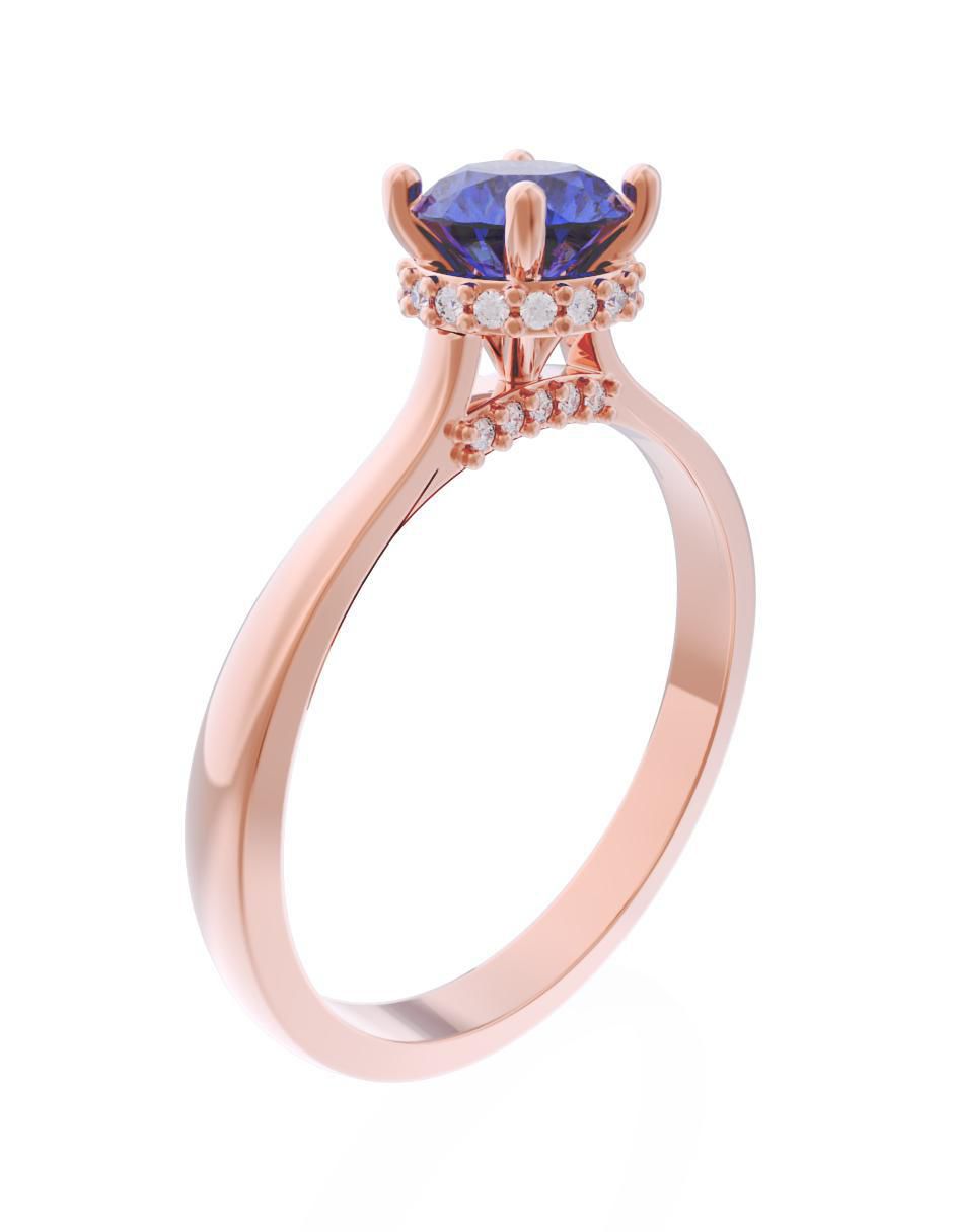 Anillo de compromiso de oro 14 k Eternidad 2