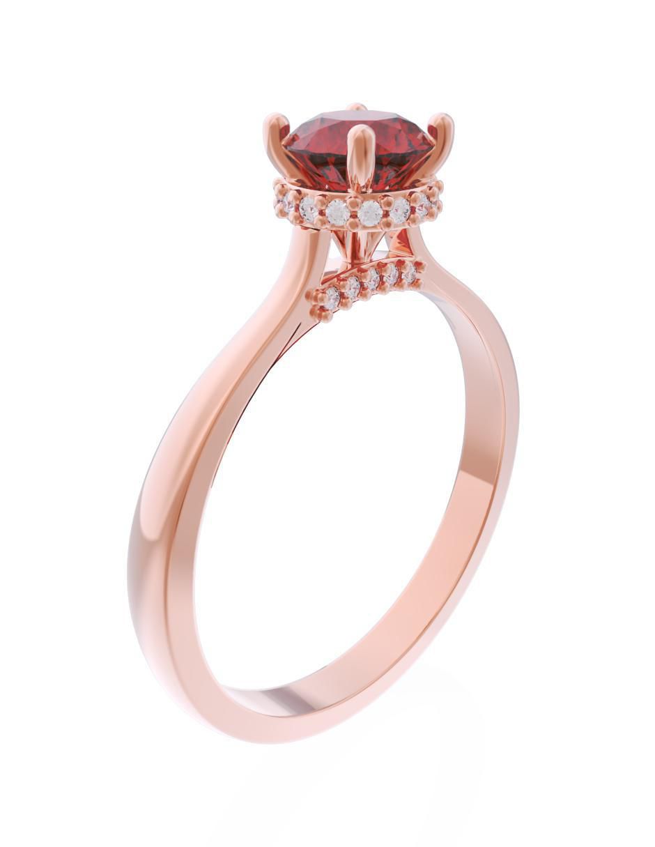 Anillo de compromiso de oro 14 k Eternidad 2025 3