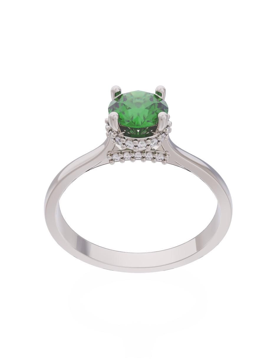 Anillo de compromiso de oro 14 k Eternidad 2