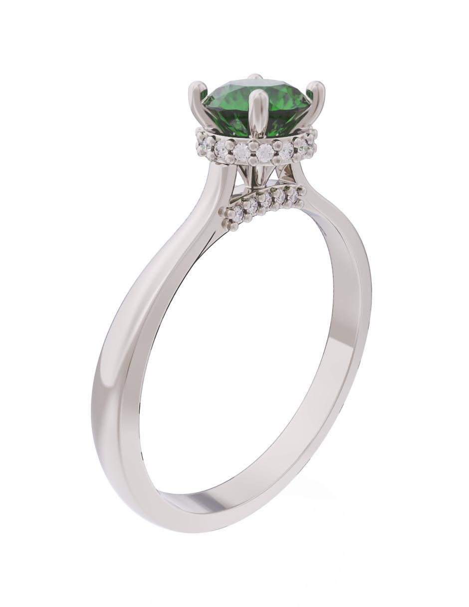 Anillo de compromiso de oro 14 k Eternidad 3