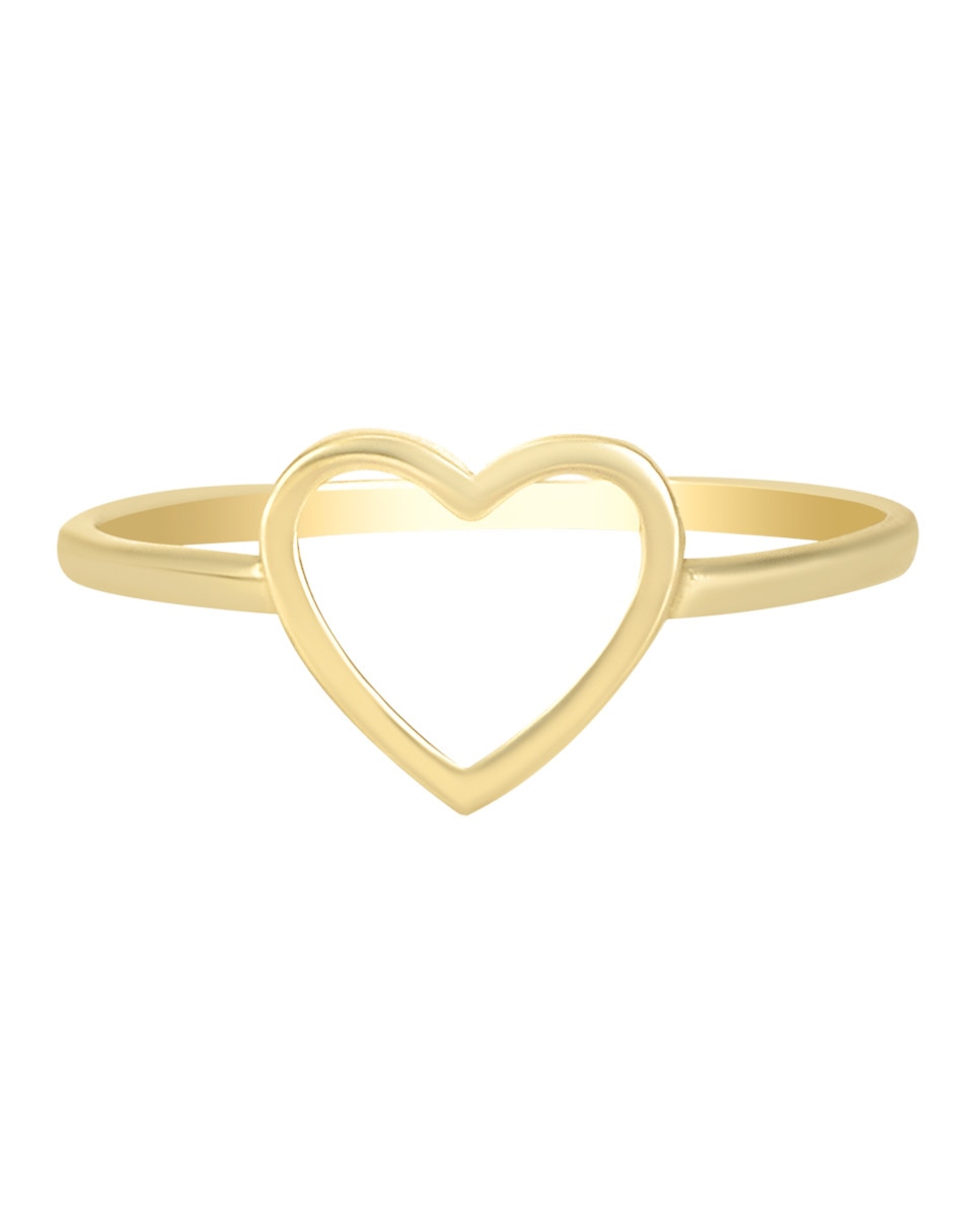 Anillo de corazón 14 k de oro amarillo brillante 2
